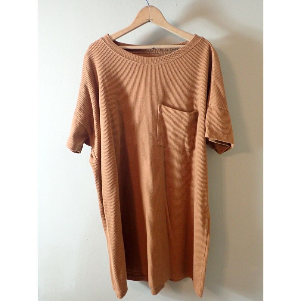 Madewell Ribbed Mini Dress in Camel